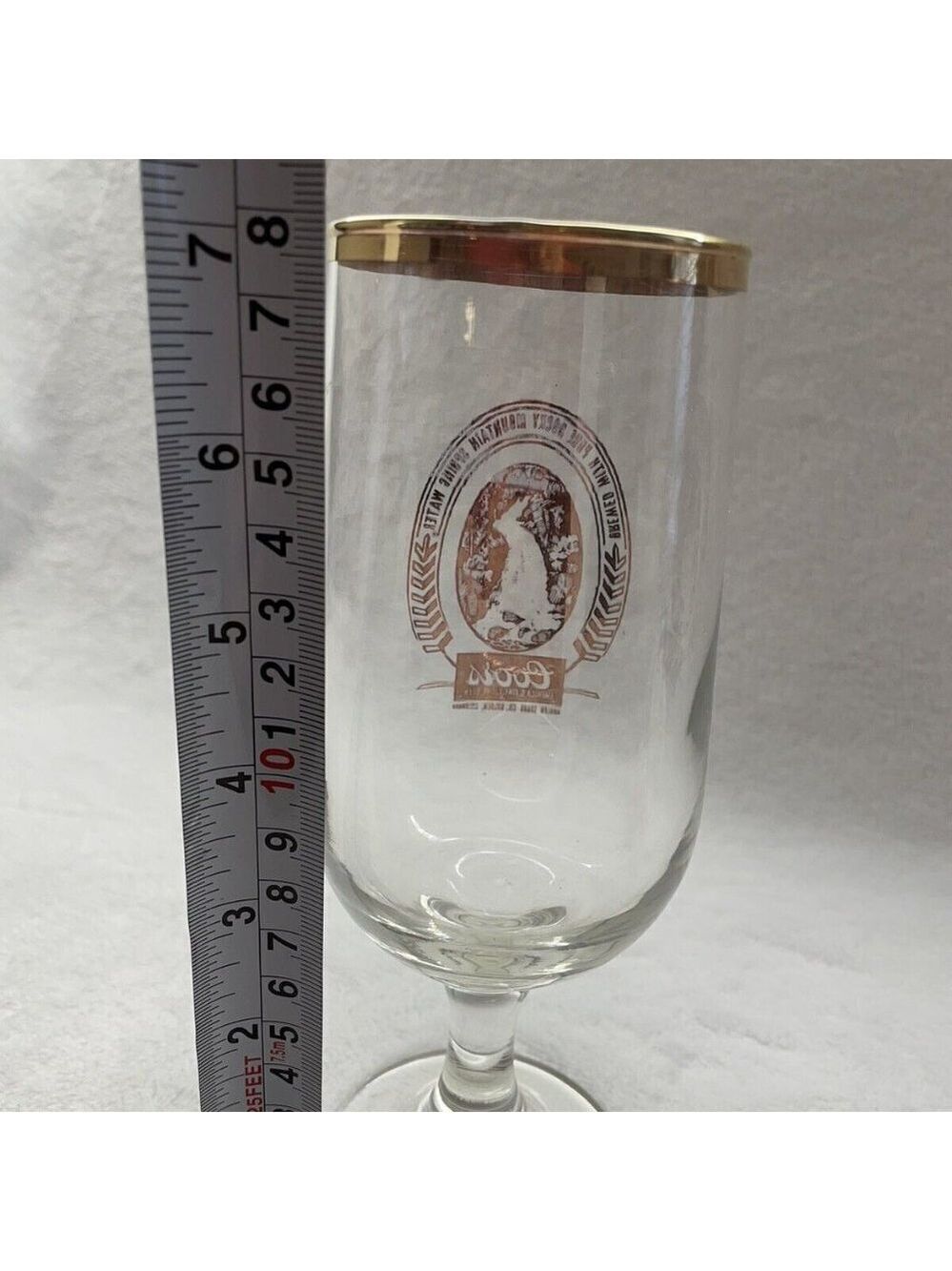 Vintage COORS BEER BEVERAGE STEMMED GLASS WITH GOLD LOGO - Picture 4 of 4